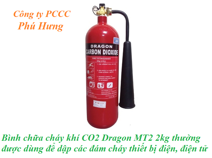 bình chữa cháy khí CO2 Dragon MT2 2kg