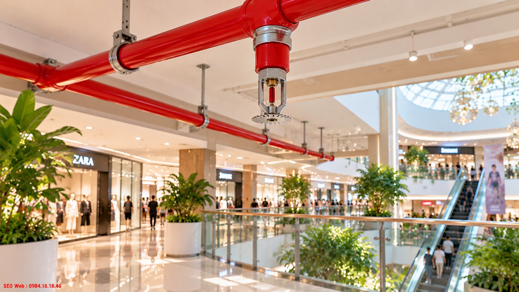 Sprinkler tự động kiểm soát đám cháy ngay từ giai đoạn đầu