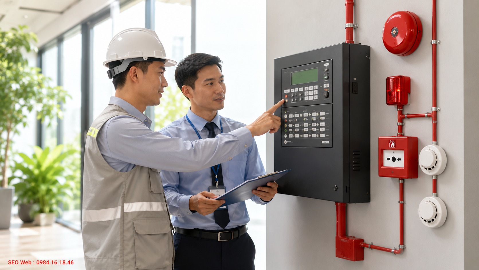 Trung tâm báo cháy tiếp nhận tín hiệu và phát cảnh báo